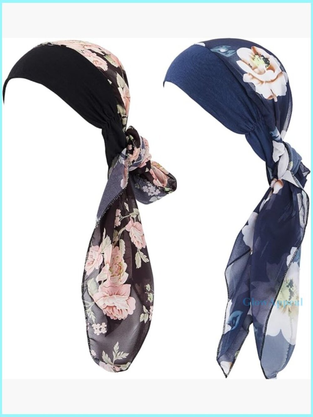 2-Pack Bamboo Viscose Chemo Headwear Turbans Pre-Tied Headscarf for Women
